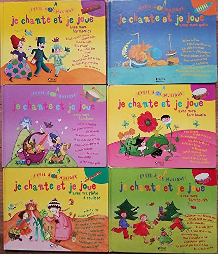 Je chante et je joue avec mon tambour/ tambourin/ guiro/ harmonica/ ma flûte à coulisse. Lot De 6 Livres avec CD Books