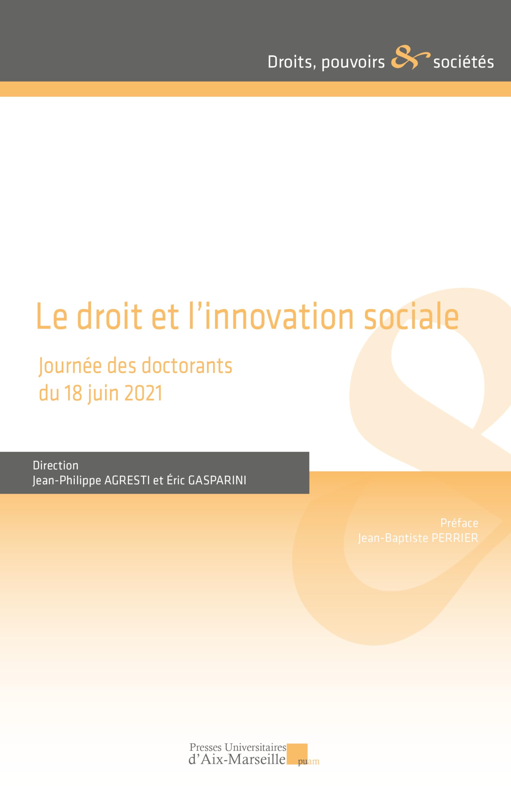 Le droit et l'innovation sociale: Journée des doctorants du 18 juin 2021 book