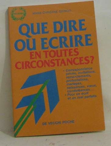Que dire en toutes circonstances ? 092697 (Sout.Profession) Books