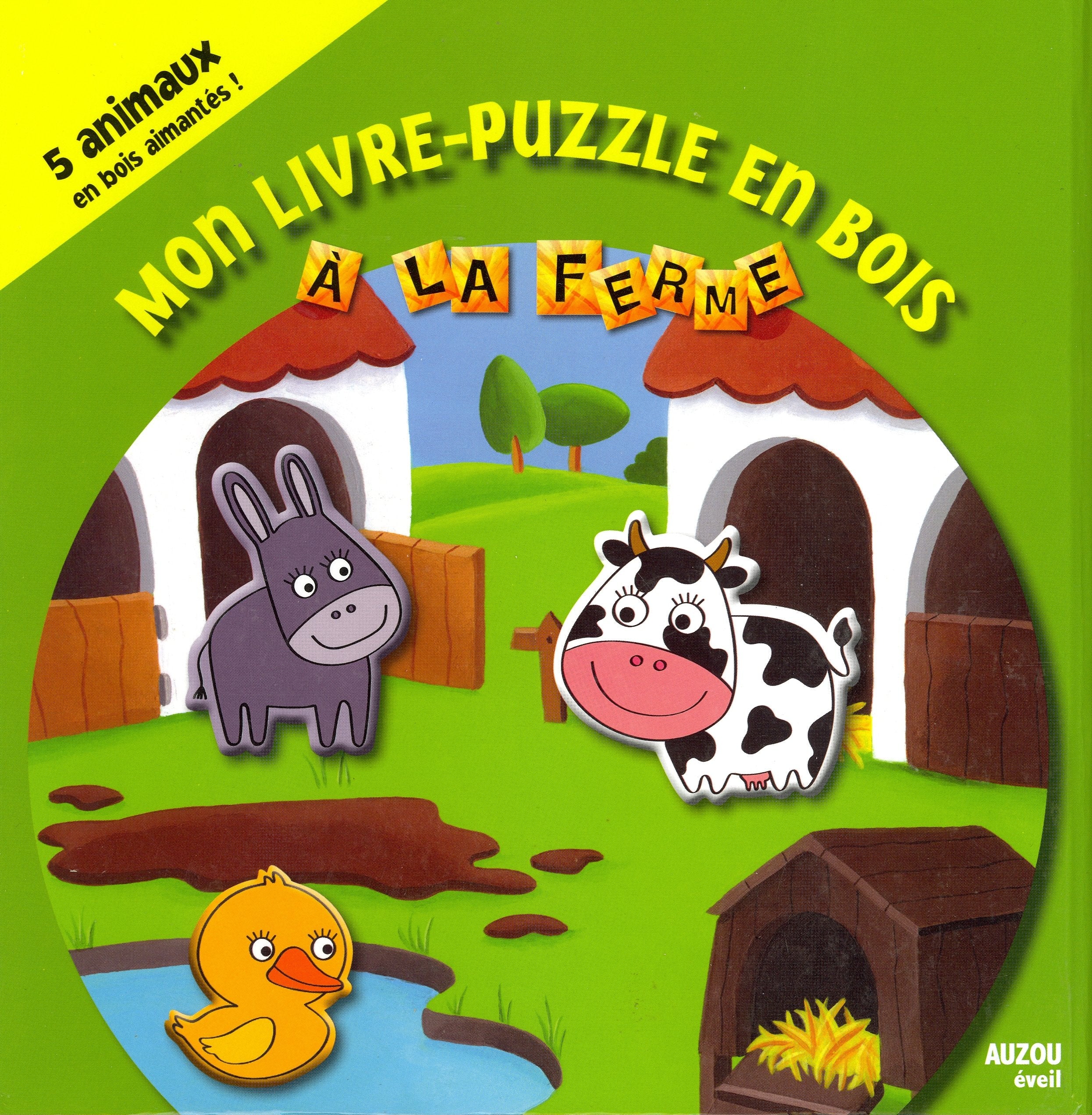 MON LIVRE-PUZZLE EN BOIS LES ANIMAUX DE LA FERME Children's books