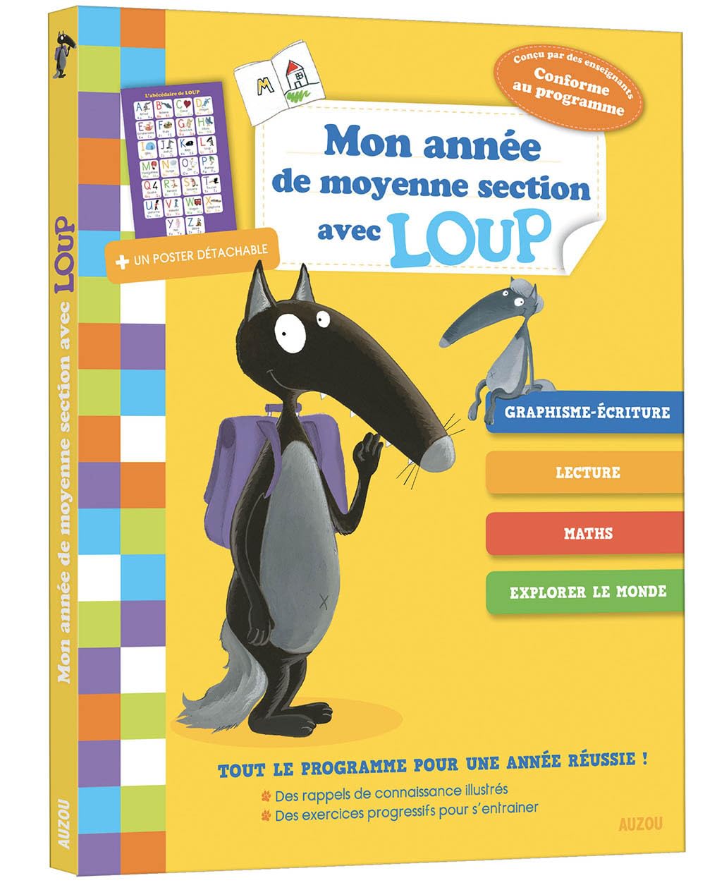 MON ANNÉE DE MOYENNE SECTION AVEC LOUP: Avec un poster détachable Non-fiction