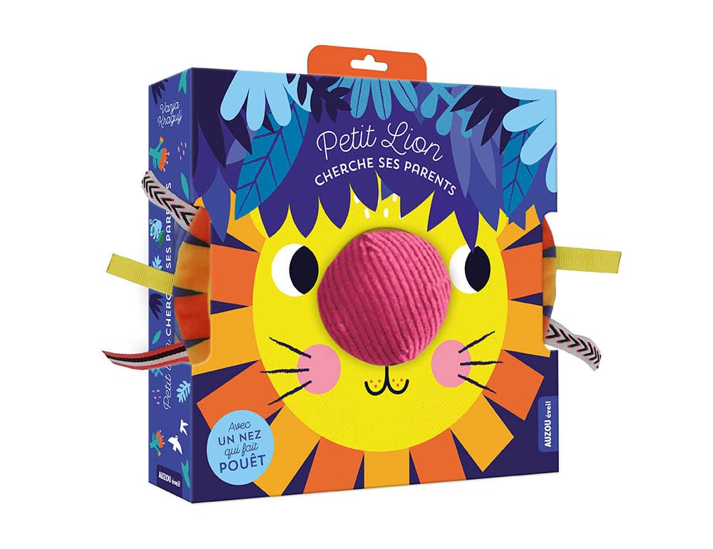 LES PETITES TÊTES SONORES - PETIT LION CHERCHE SES PARENTS: LIVRE TISSU book