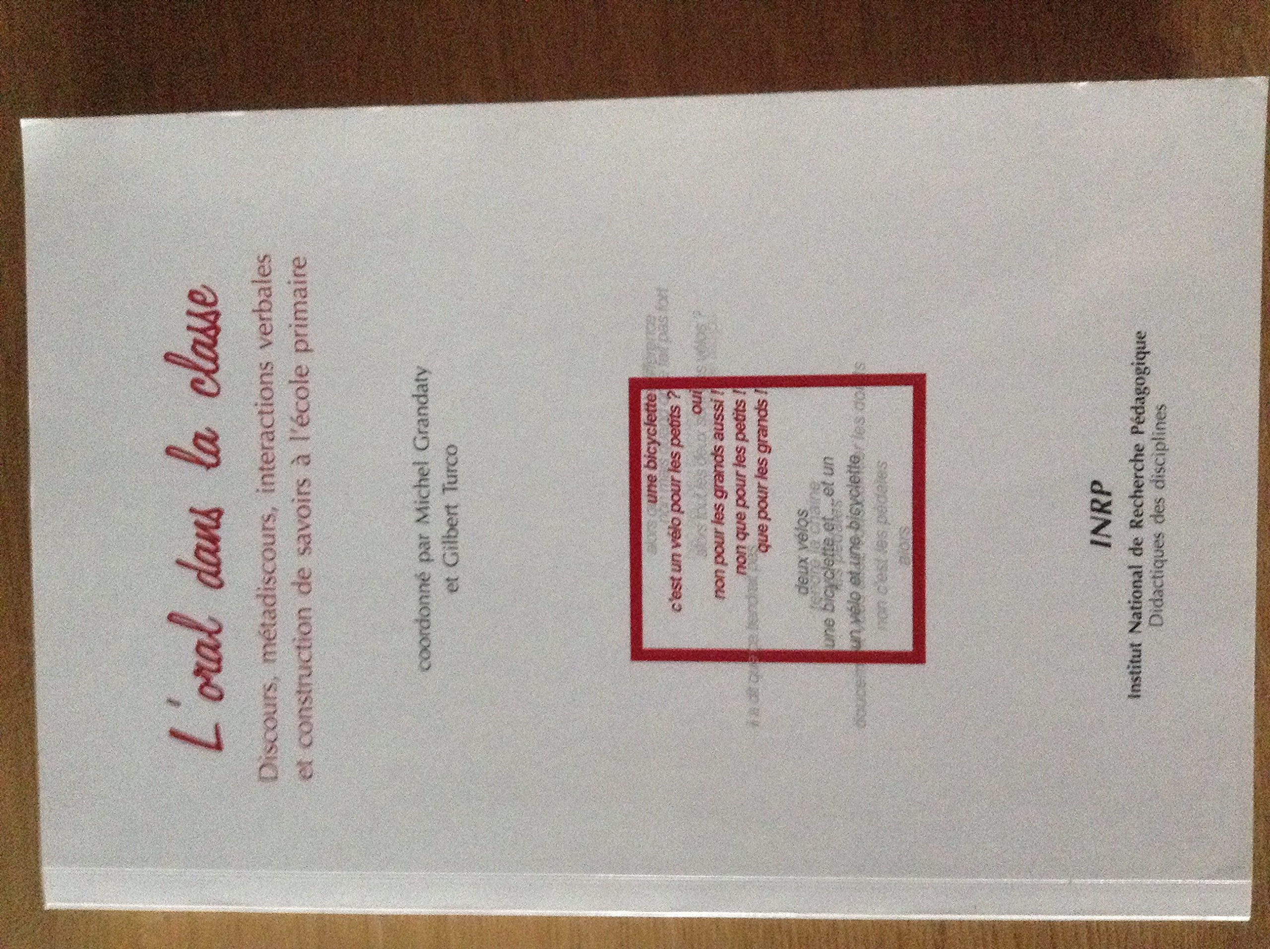 L'oral dans la classe: discours, métadiscours, intéractions verbales et construction de savoirs à l'école primaire book