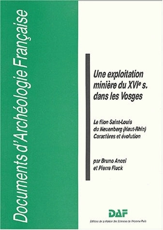 Une exploitation minière du XVIe s. dans les Vosges : le filon Saint-Louis du Neuenberg (Haut-Rhin), caractères et évolution book