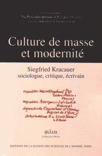 Culture de masse et modernité. Siegfried Kracauer sociologue, critique, écrivain book