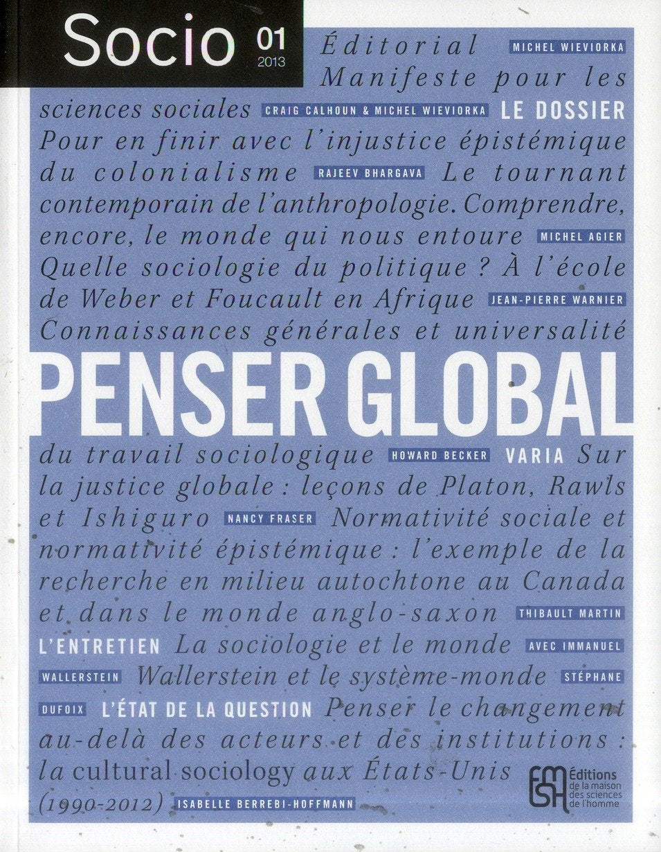 Socio, N° 1, Mars 2013 : Penser global book
