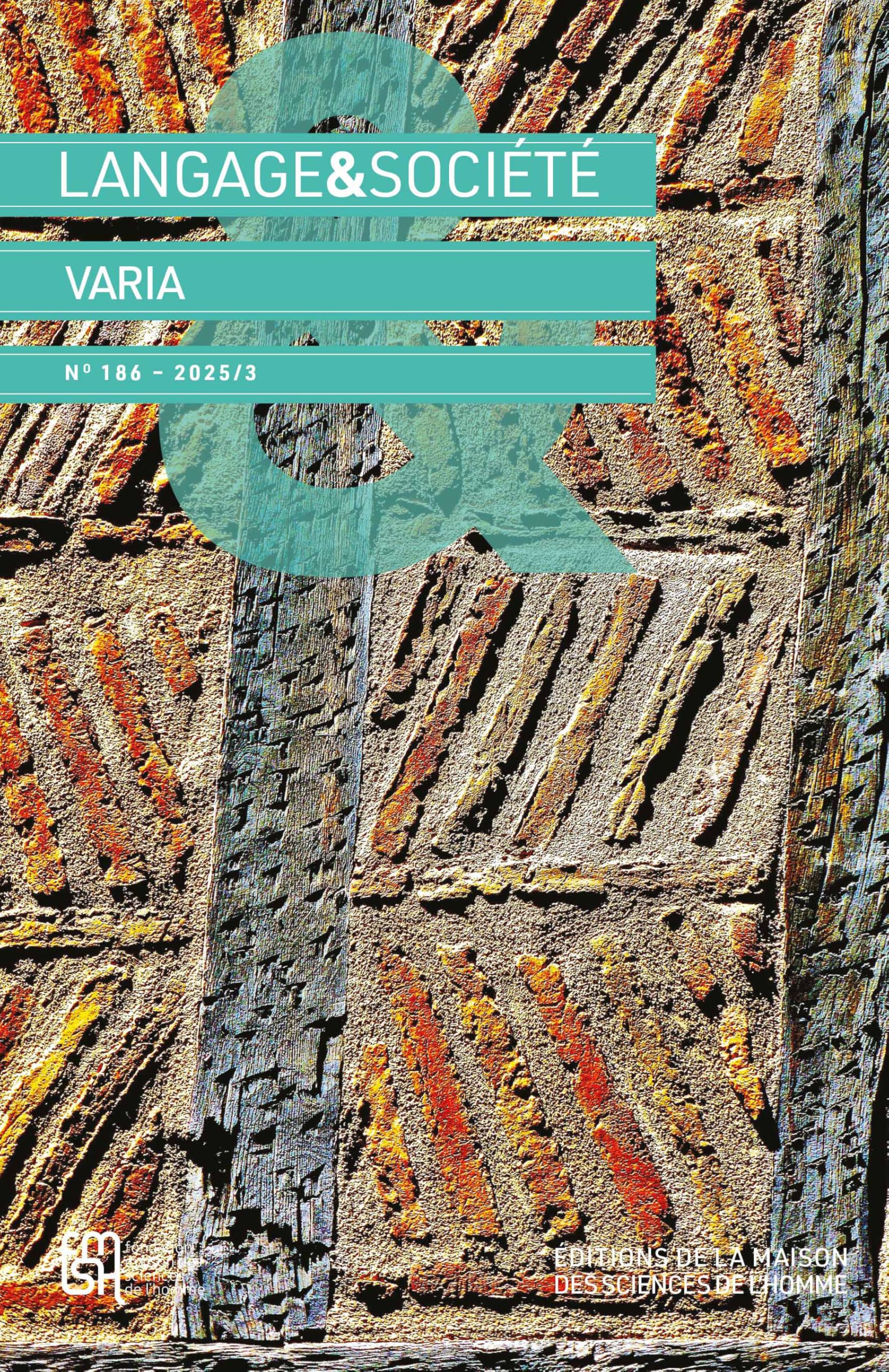 LANGAGE ET SOCIETE N 186/2025 3. VARIA Books