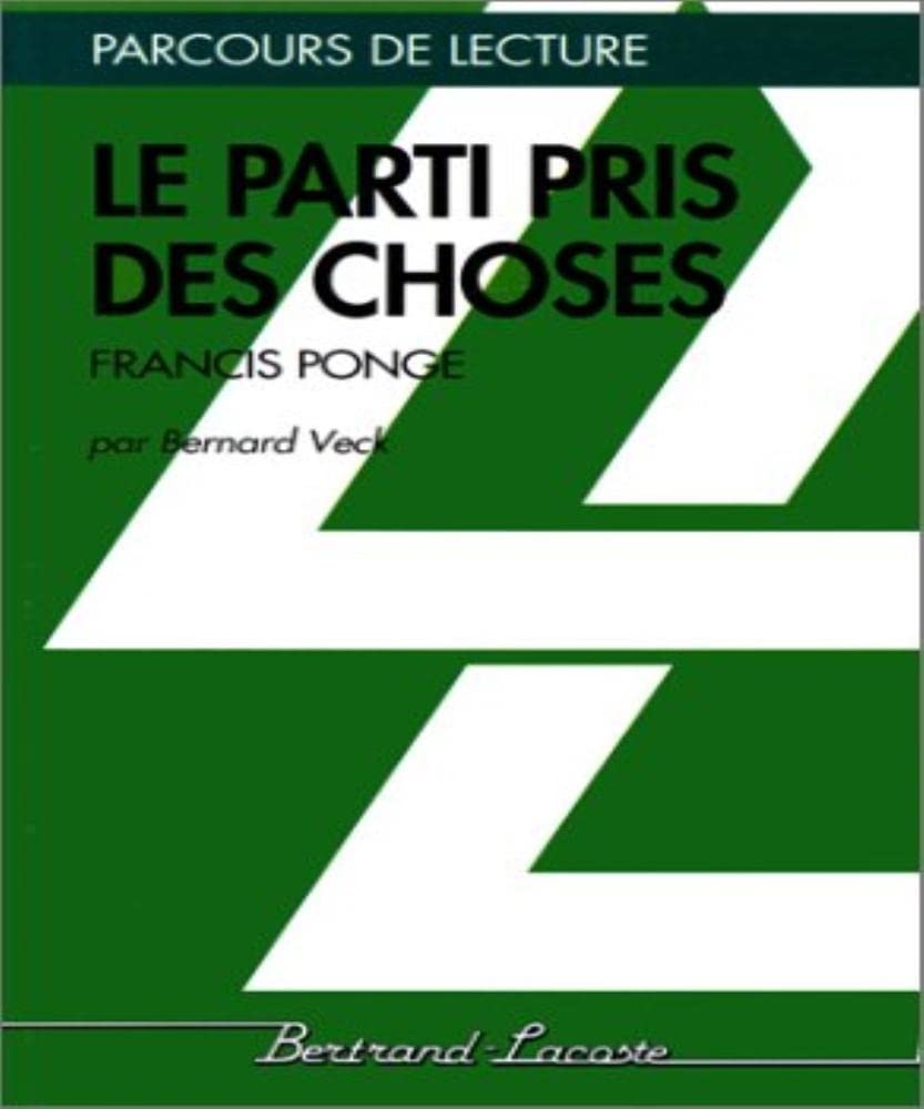 "Le parti pris des choses" Francis Ponge book