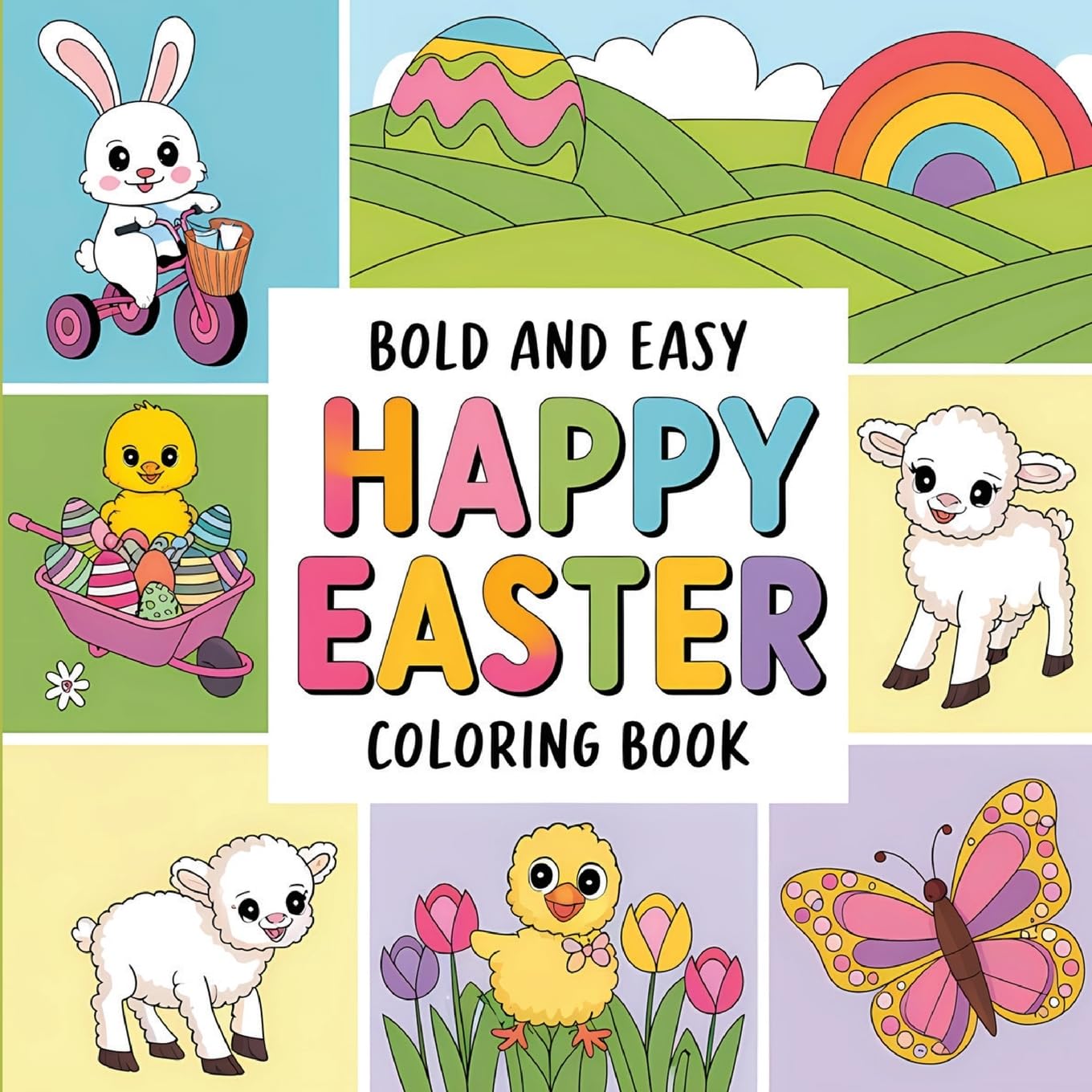 Bold and Easy Happy Easter Coloring Book for Kids Non-fiction