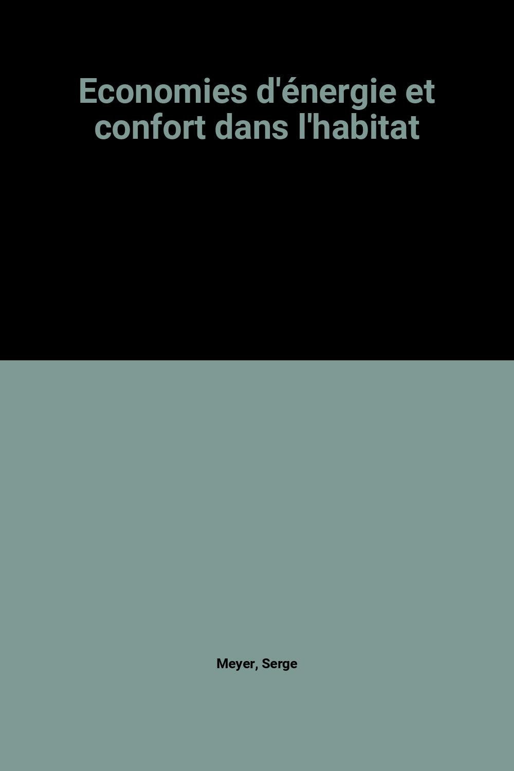 Economies d'énergie et confort dans l'habitat book