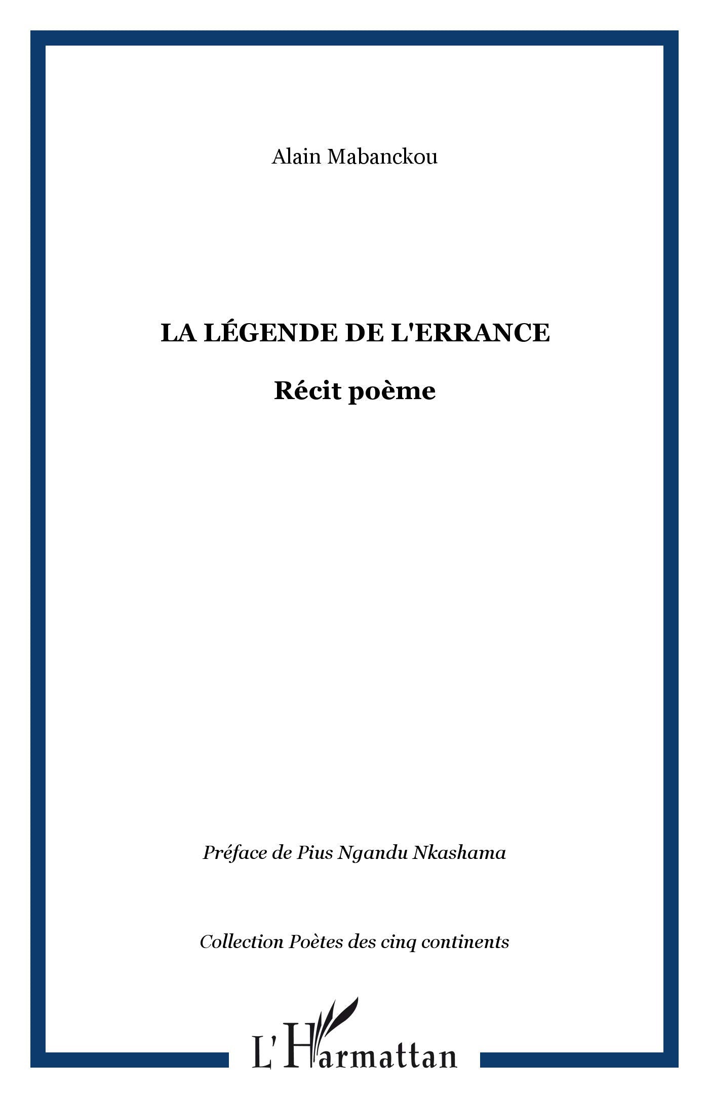 La légende de l'errance: Récit poème Poetry