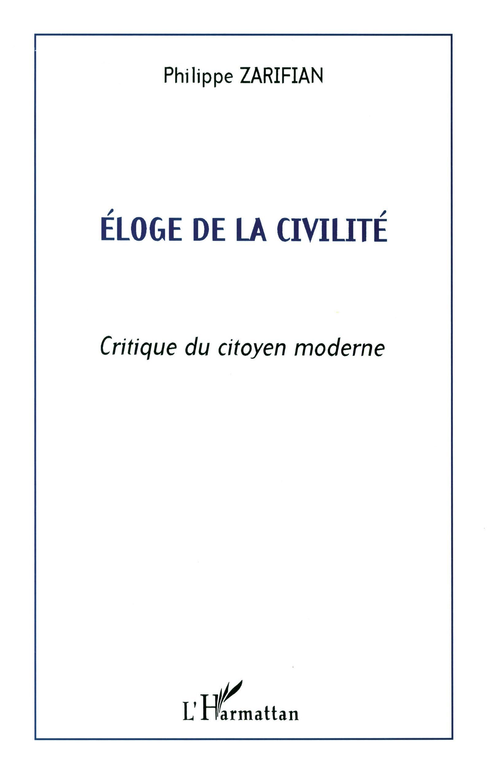 Eloge de la civilité - Critique du citoyen moderne book