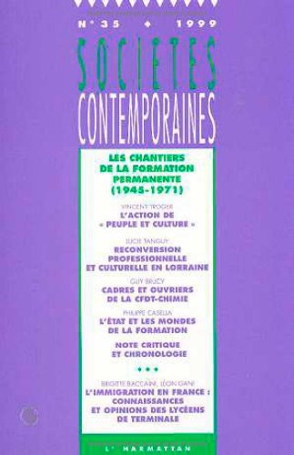 Les chantiers de la formation permanente, 1945-1971. Sociétés contemporaines, numéro 35 book