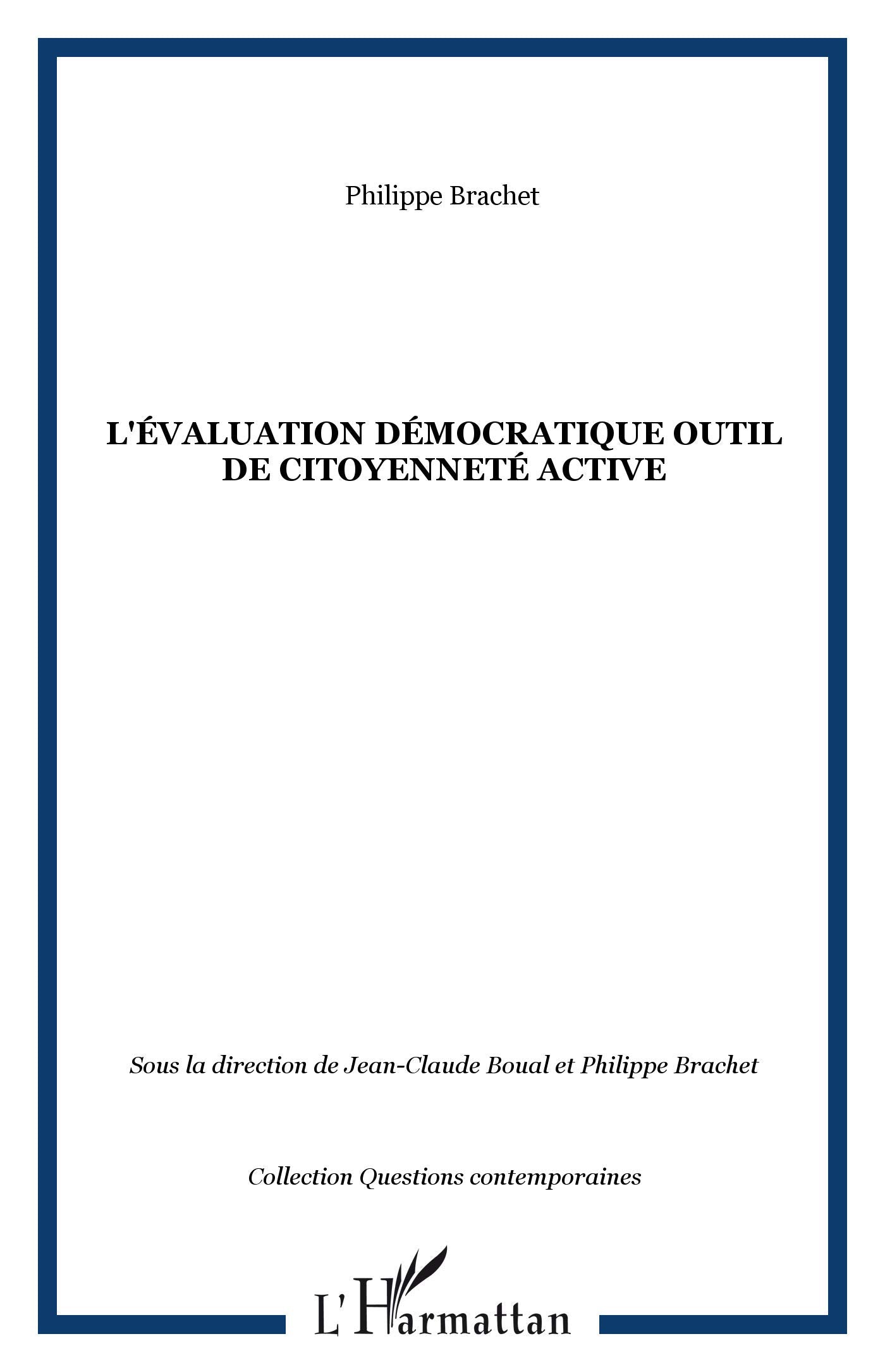 L'Evaluation démocratique, outil de citoyenneté active book