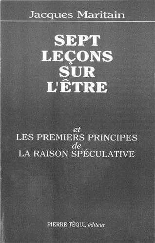 Sept leçons sur l'Etre et les premiers principes de la raison spéculative, 1934 Books