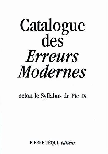 Catalogue des erreurs modernes book