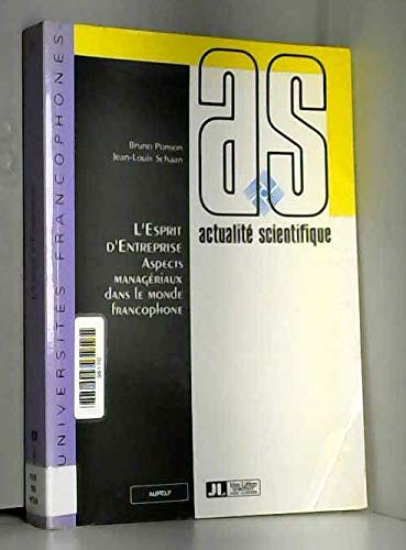L'Esprit D'Entreprise. Aspects Manageriaux Dans Le Monde Francophone book