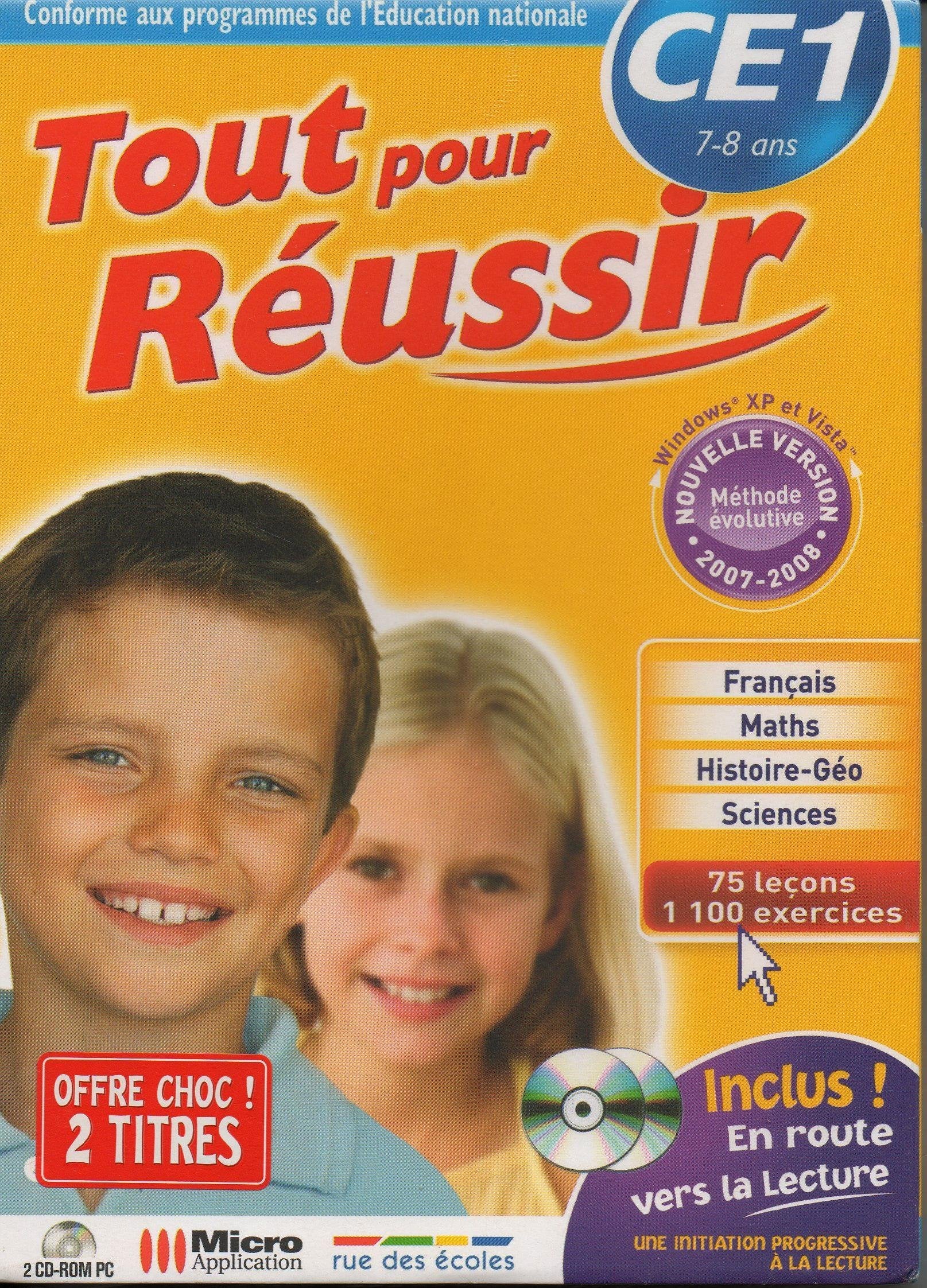 Tout pour Réussir CE1 - Français Maths -HISTOIRE-Géo - Windows: XP / VISTA (32 bits) 2 CDs software