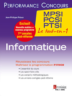 Informatique : 1ere année : MPSI, PCSI, PTSI, le tout-en-1 book