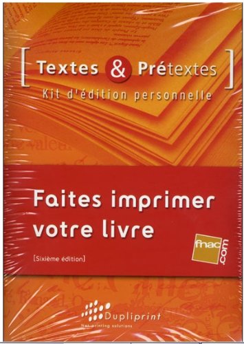 Textes et prétextes Kit d'édition personnelle cd