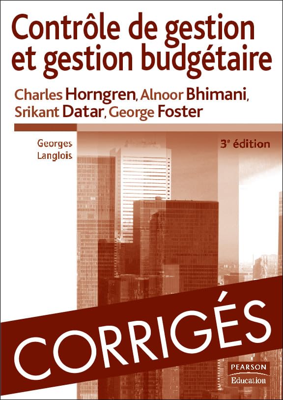 CORRIGES CONTROLE DE GESTION 3 ED. book