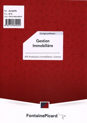 Gestion immobilière BTS professions immobilières / Licence: Corrigé professeur book