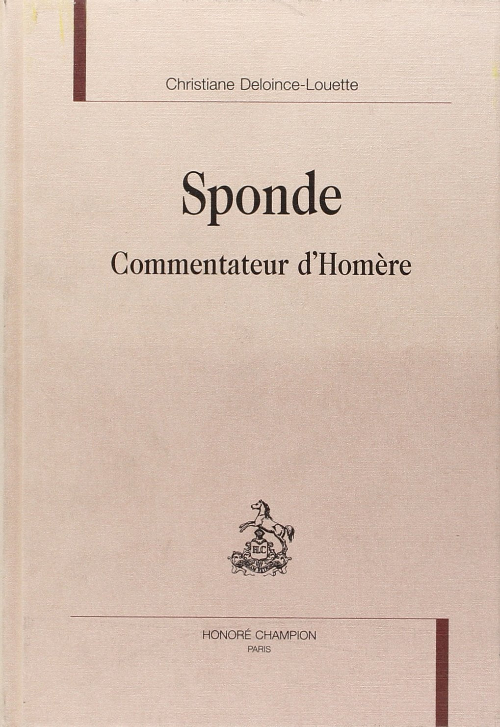 Sponde. commentateur d'homere book