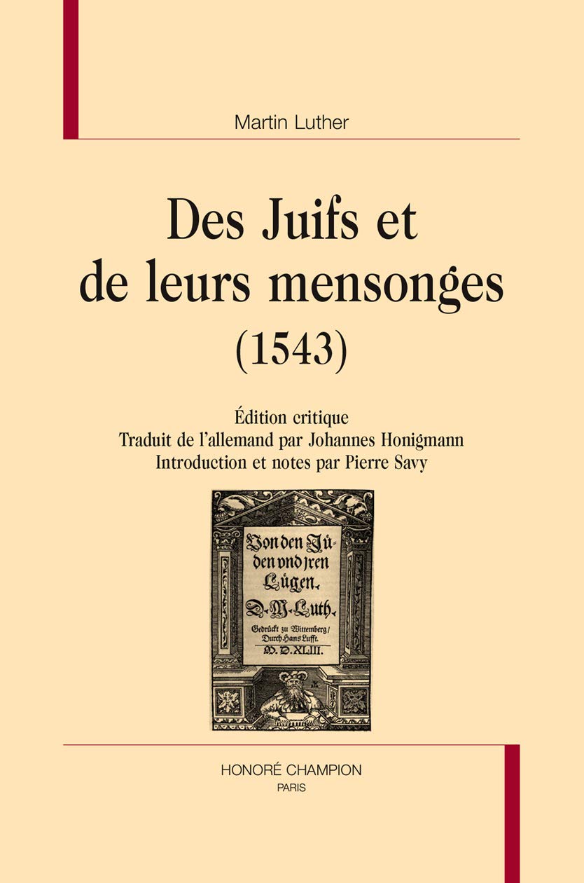 Des Juifs et de leurs mensonges (1543) book