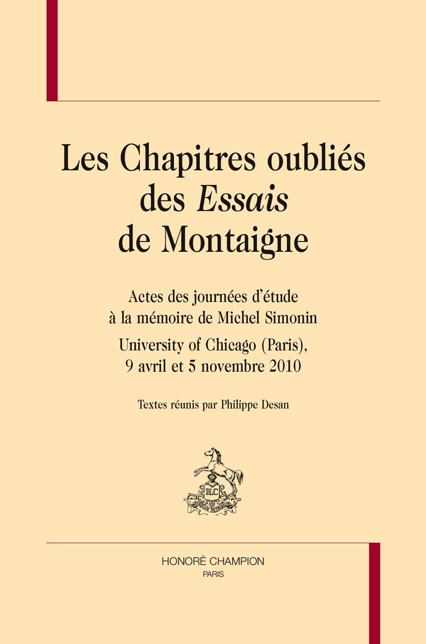 Les Chapitres oubliés des Essais de Montaigne. book