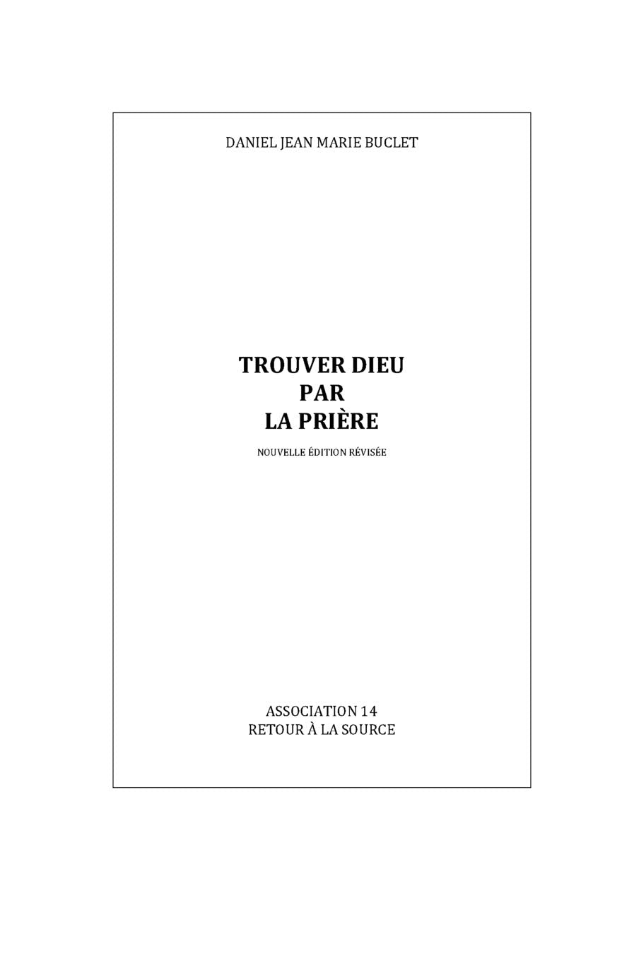 Trouver Dieu par la Prière Social Sciences