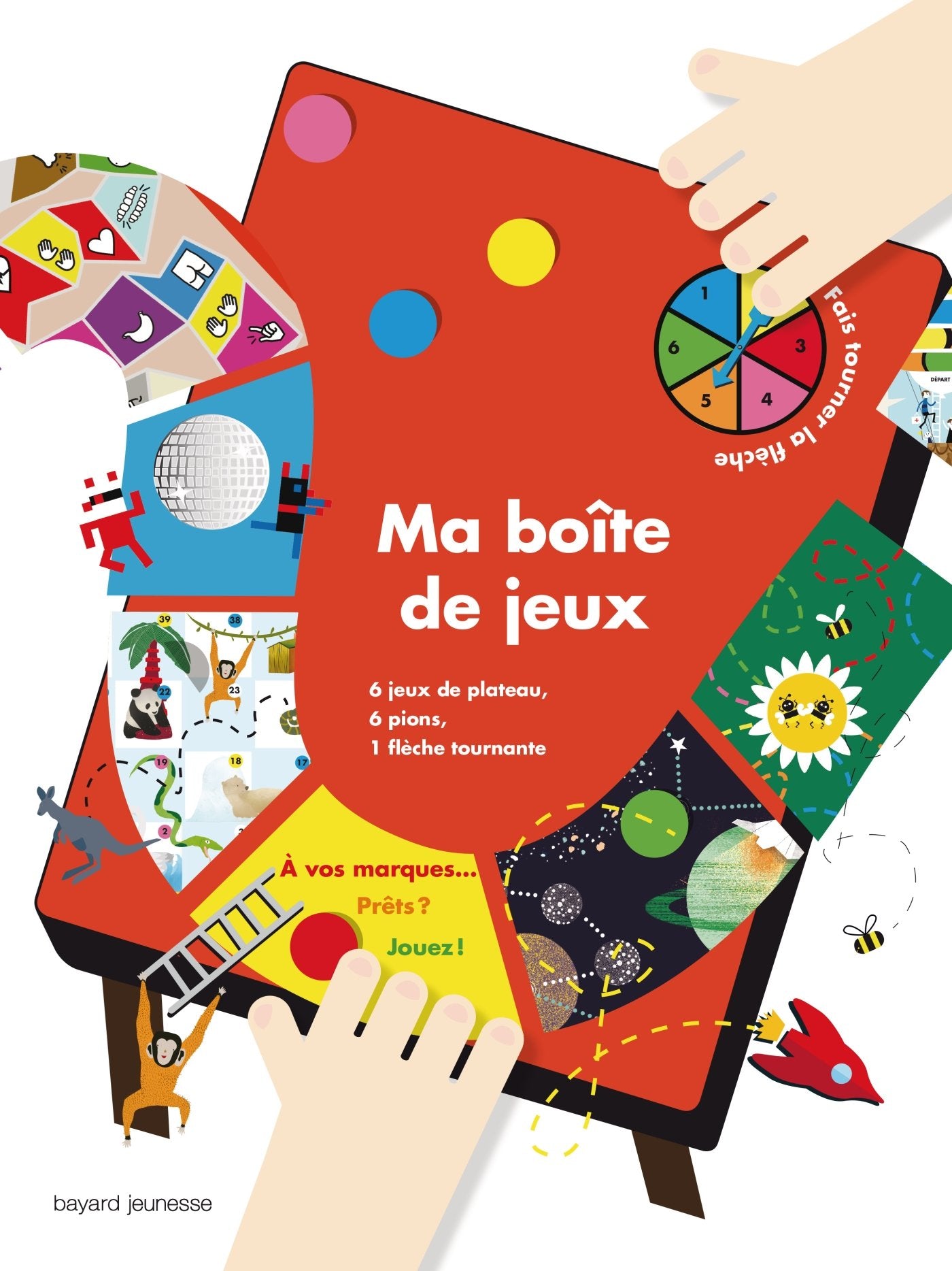 Ma boîte de jeux: 6 jeux de plateau, 6 pions, 1 flèche tournante book