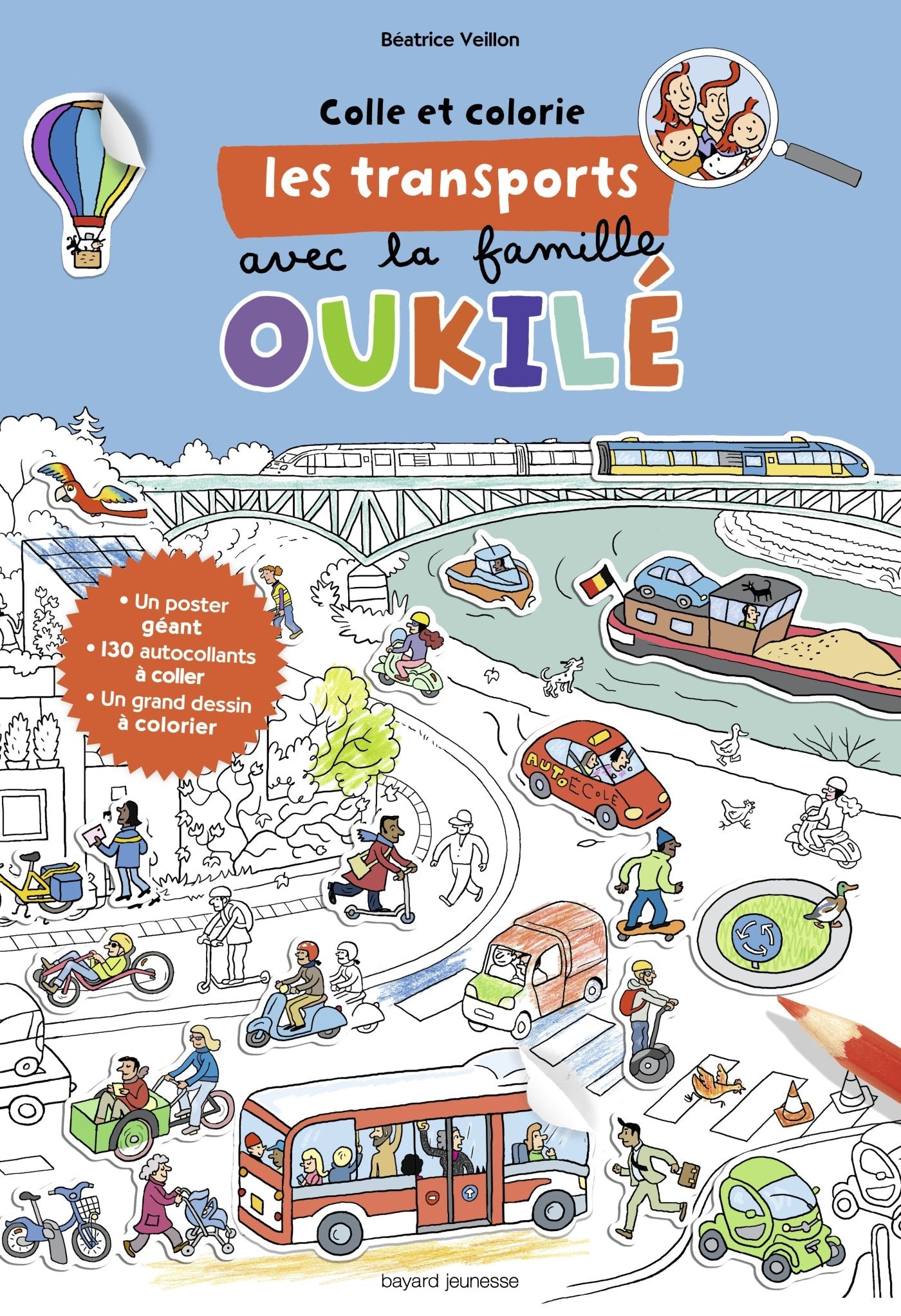cherche et trouve - les transports avec la famille oukilé Children's books