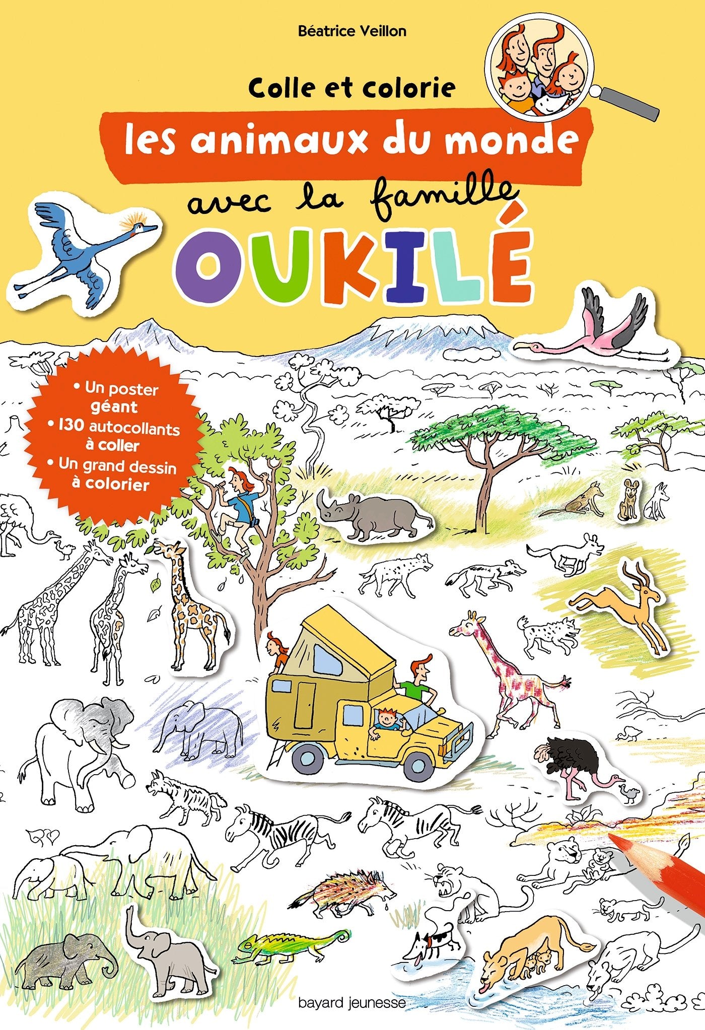 Colle et colorie les animaux du monde avec la famille Oukilé: Une activité 100 % Oukilé dès 3 ans Non-fiction