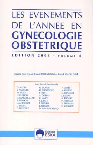 Les événements de l'année en gynécologie obstétrique book
