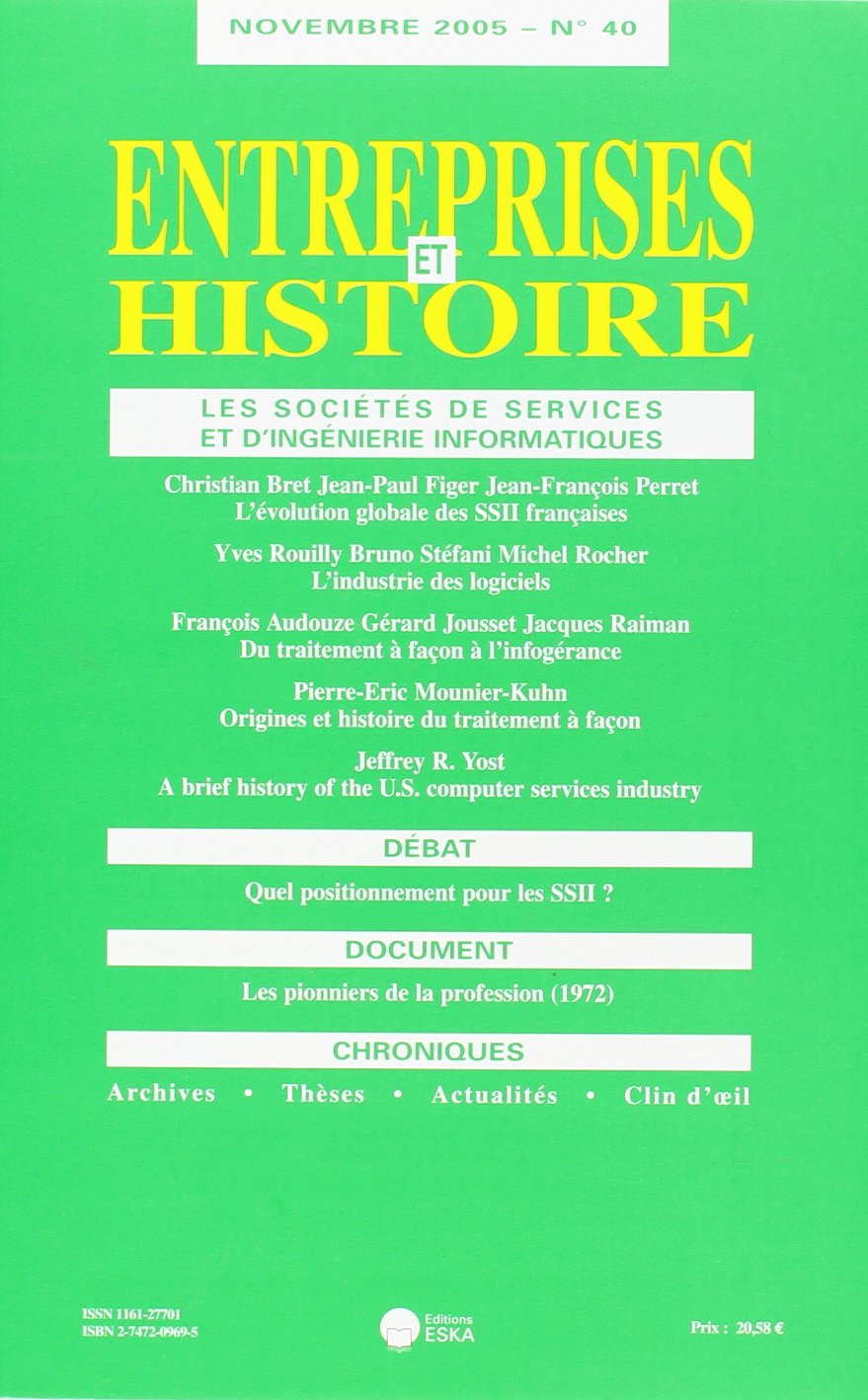 ENTREPRISES ET HISTOIRE 40 SOCIETES DE S book