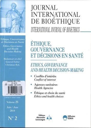 REVUE JIB 2 2014 ETHIQUE GOUVERNANCE ET DECISIONS EN SANTE book