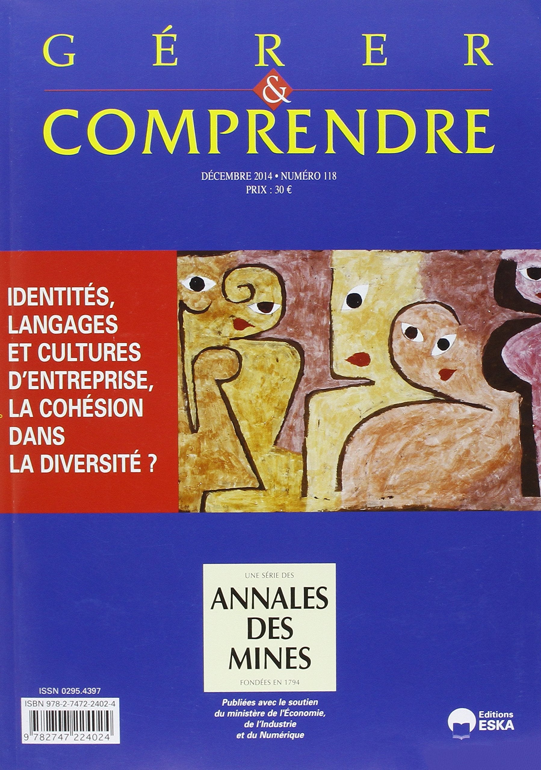 GERER ET COMPRENDRE 118 2014 IDENTITES LANGAGES ET CULTURE D'ENTREPRISE LA COHES book