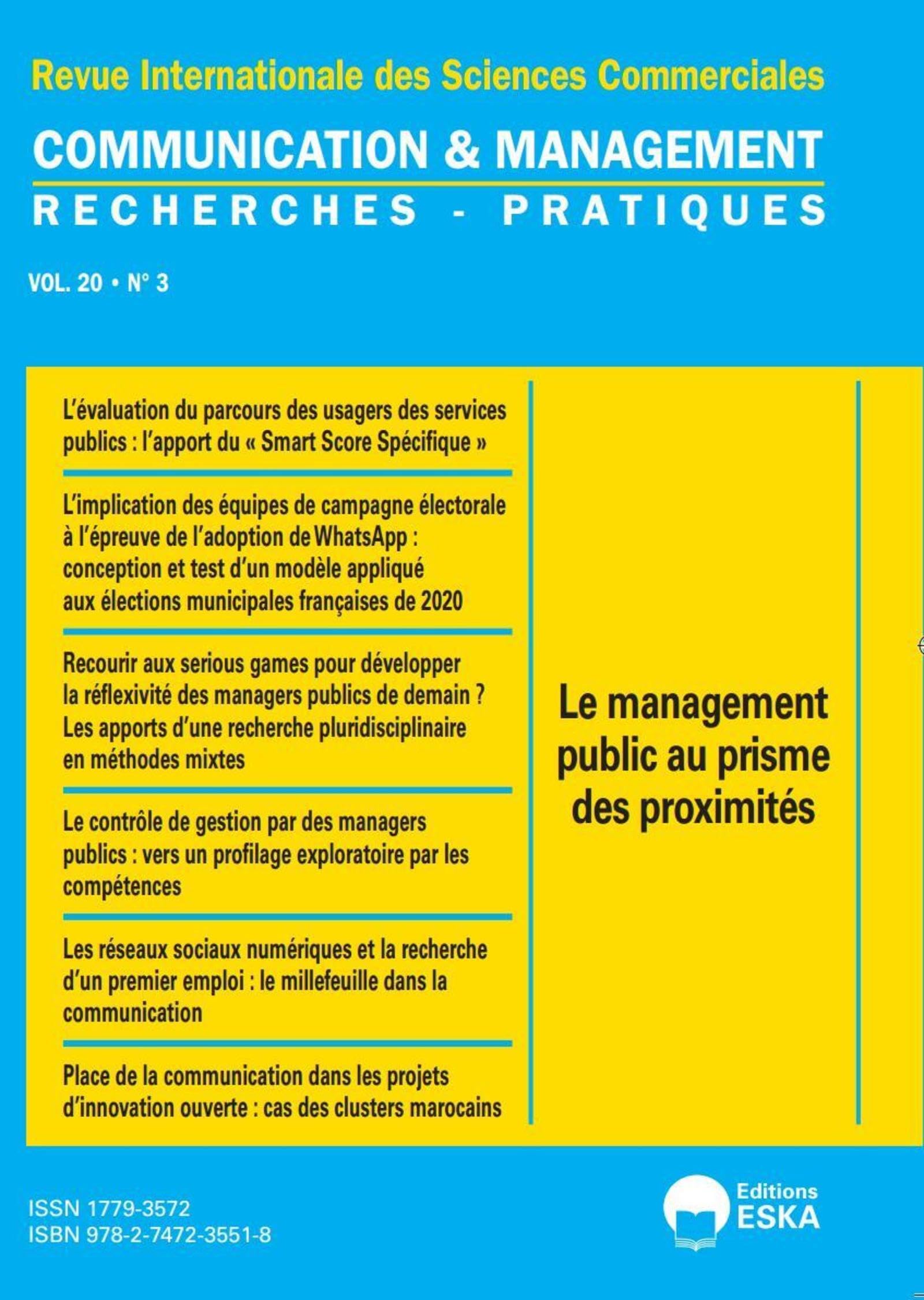 Communication et Management 3-2023: Le management public au prisme des proximités book