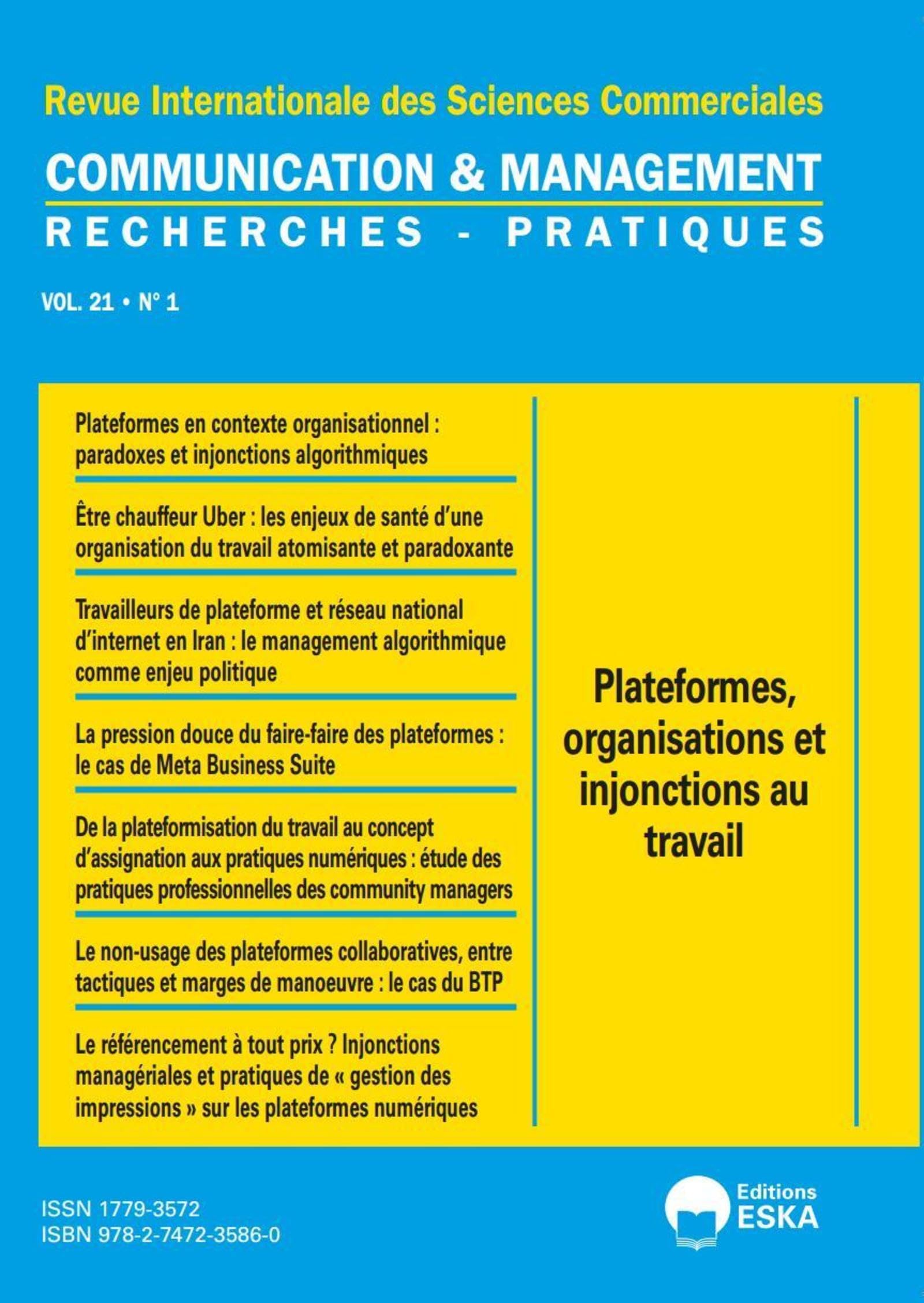 Communication et Management 1-2024: Plateformes, Organisations et injonctions au travail book