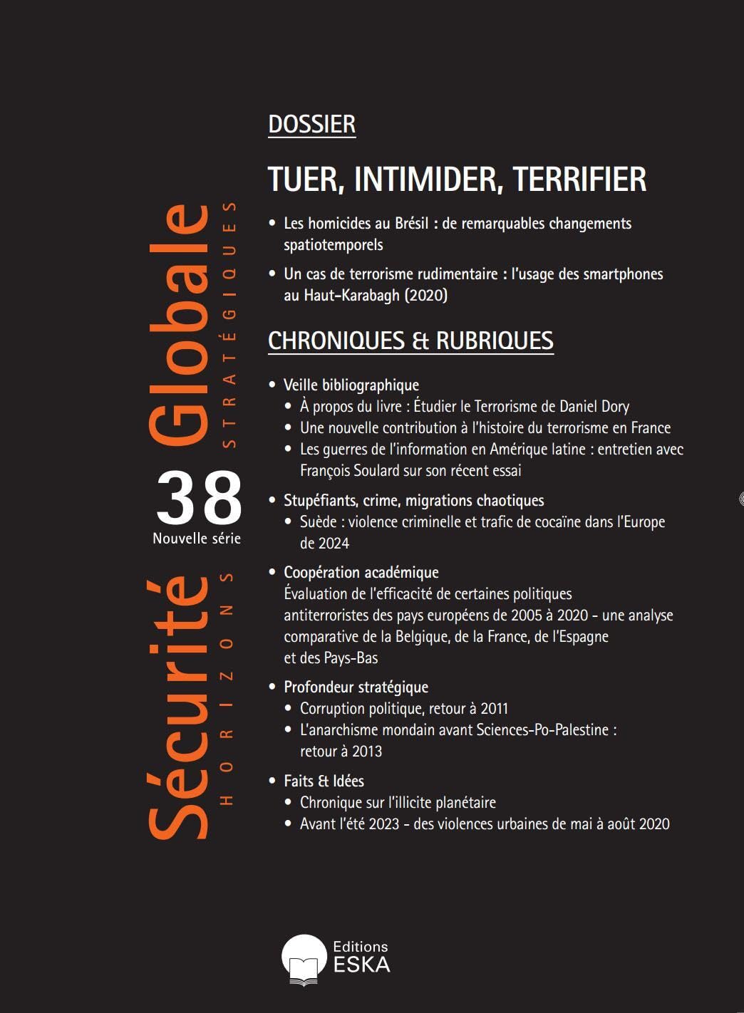 Sécurité Globale 38 - 2024: Tuer, Intimider, Terrifier book