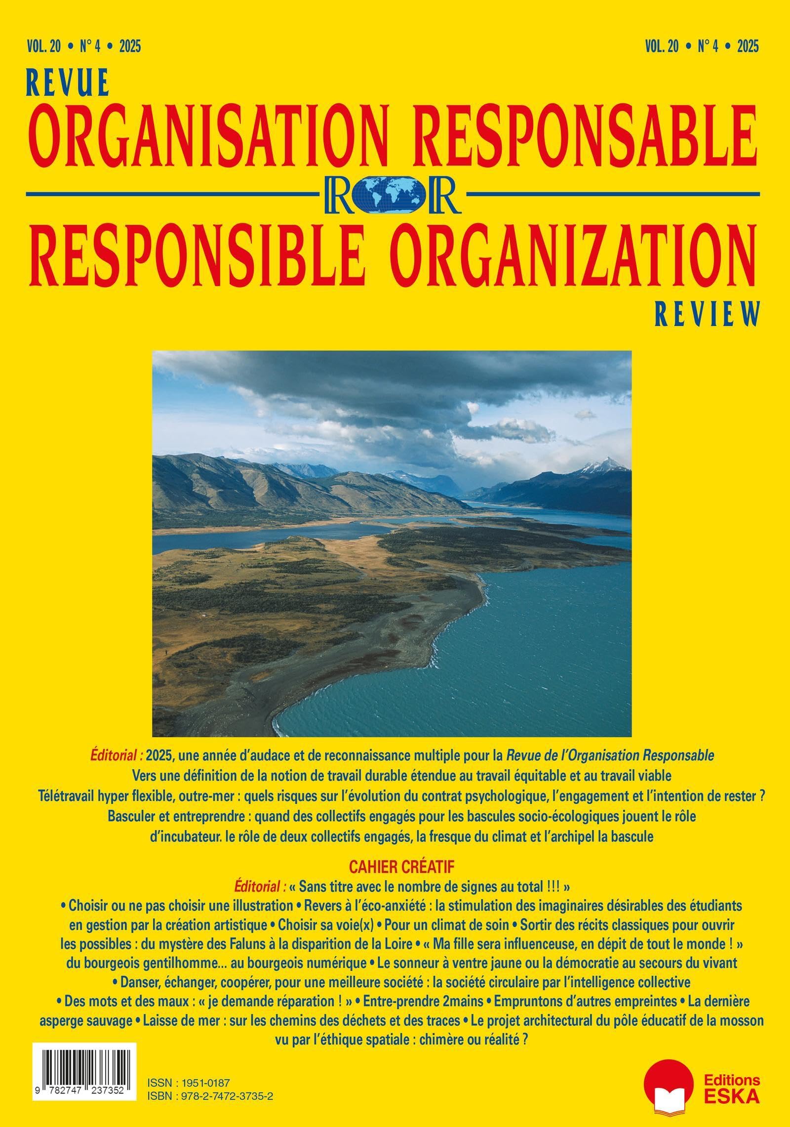 2025, une année d'audace et de reconnaissance multiple pour la revue ROR: revue de l'organisation responsable volume 29 n°4-2025 book