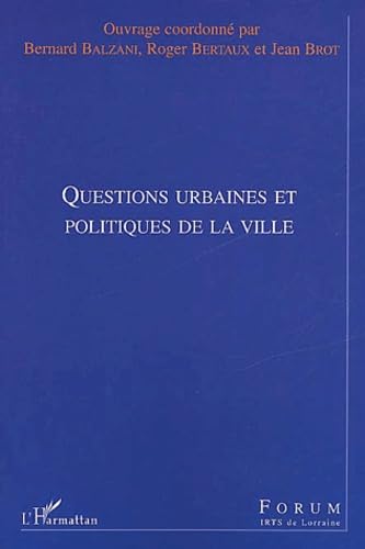 Questions urbaines et politiques de la ville book