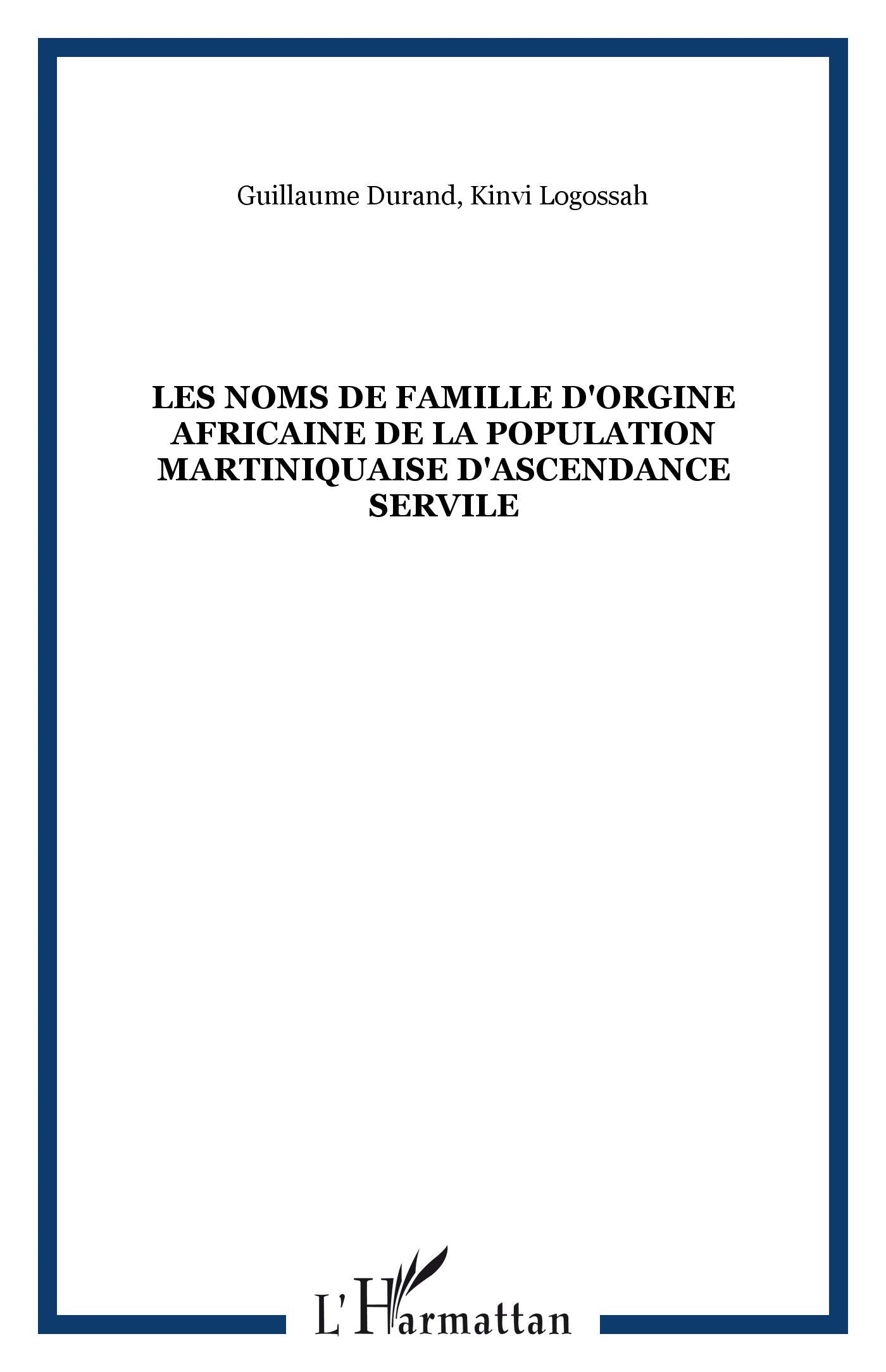 Noms de Famille d'Origine Africaine de la Population M Social Sciences