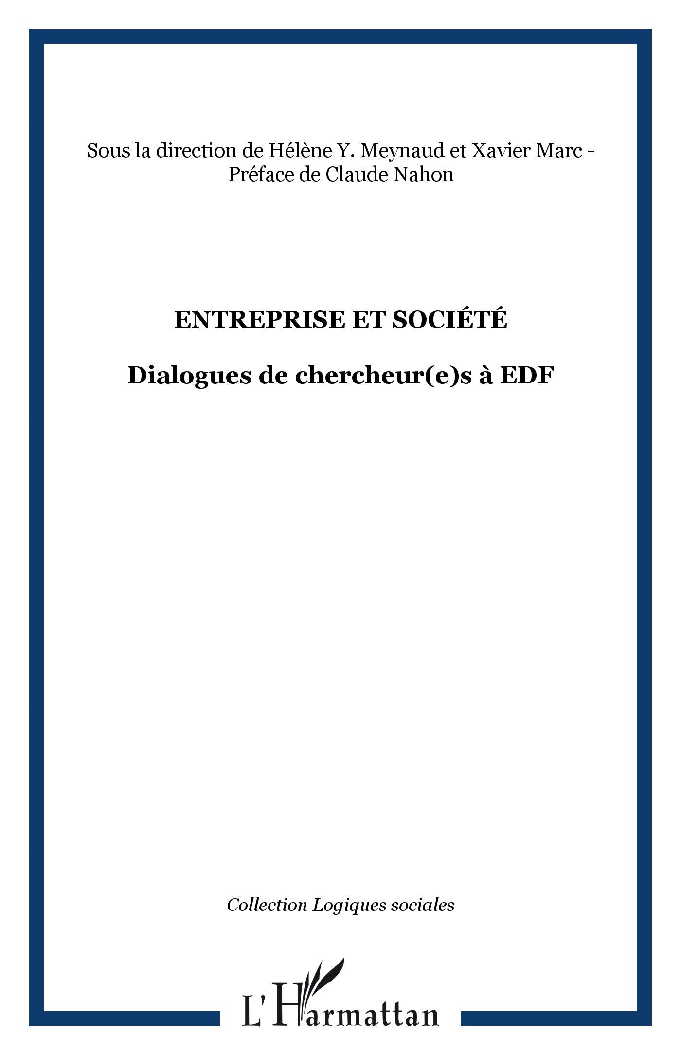 Entreprise et société. Dialogues de chercheur(e)s à EDF: Dialogues de chercheu(e)s à EDF Business, Finance & Career