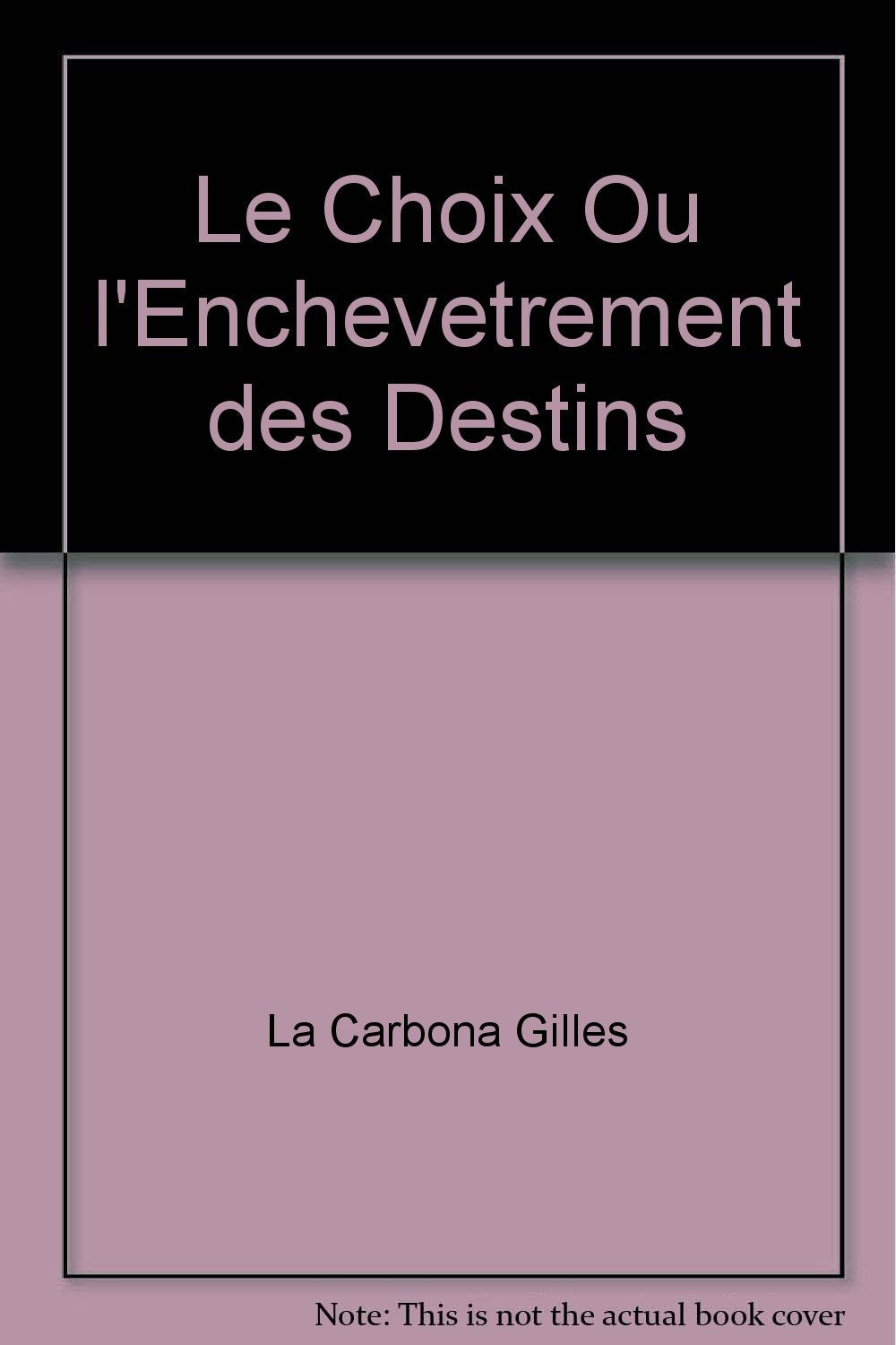 Le choix ou L'enchevêtrement des destins - roman book