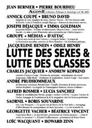 Agone, n° 28. Lutte des sexes, lutte des classes Essays & Short Stories