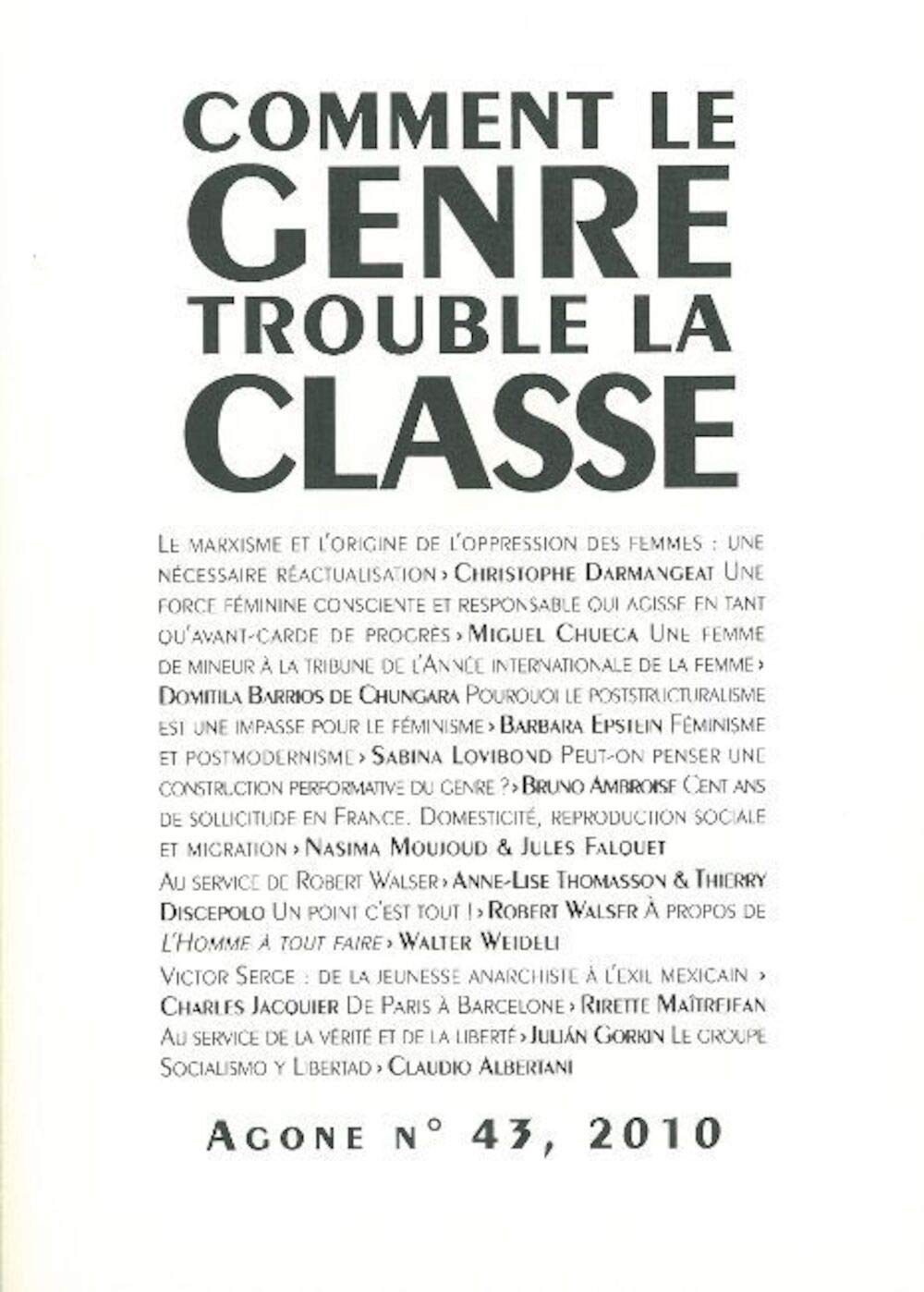 Agone 43: « Comment le genre trouble la classe » book