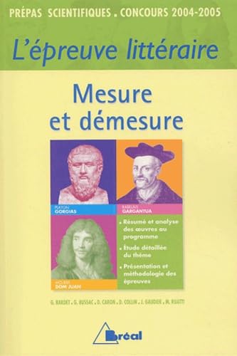 Mesure et démesure - Epreuve littéraire 2001/2005 book