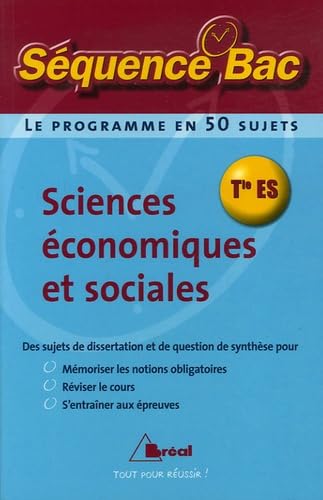 Sciences économiques et sociales Tle ES book