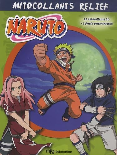 Autocollants relief Naruto: 20 autocollants 3D + 5 fonds panoramiques book
